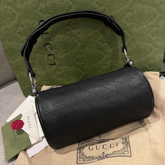 NEW Gucci GG Blondie Black Leather Shoulder Bag - Picture 9 of 16